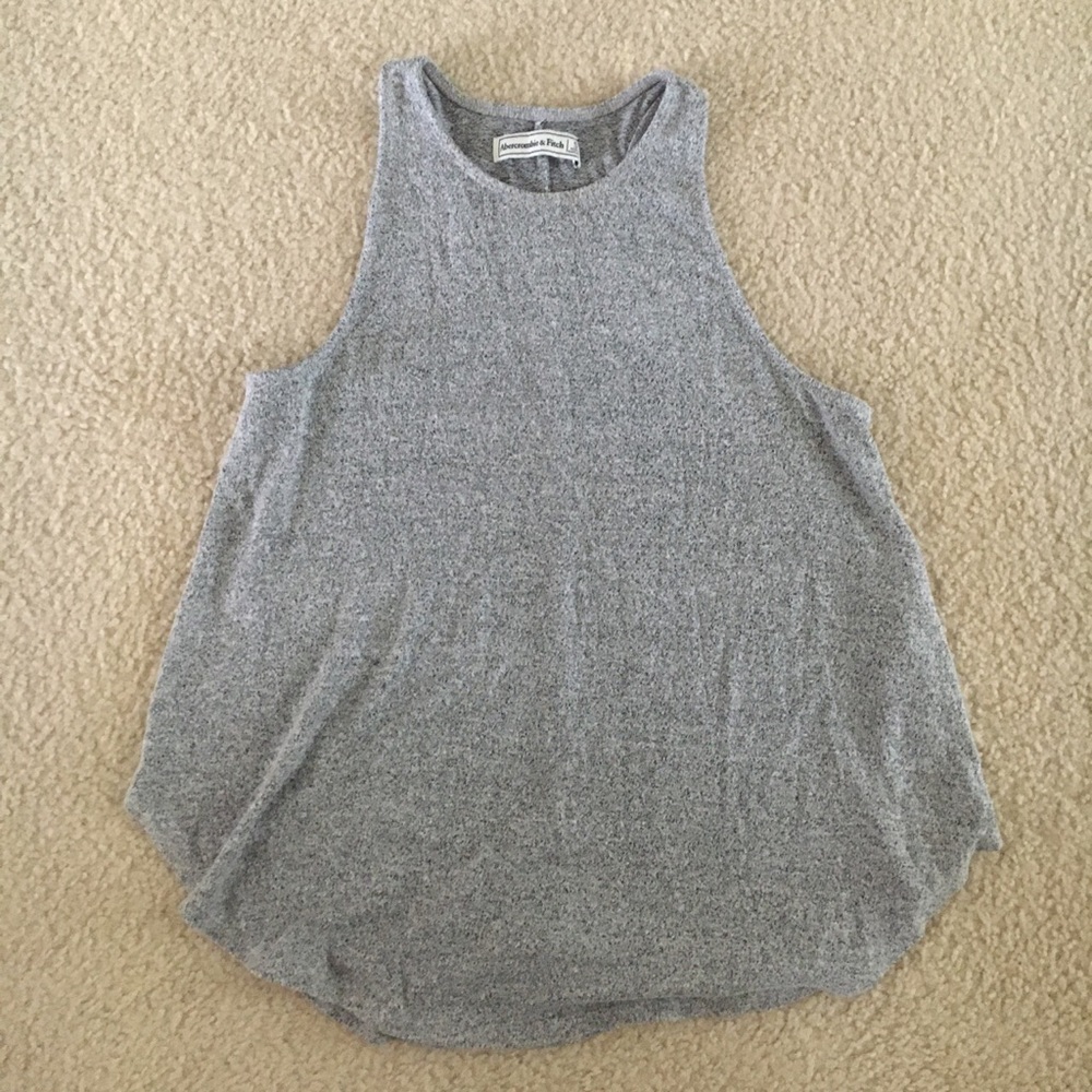 Grey High Neck Tank Top